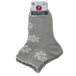 Носки женские, разноцветные, лен крапива, 7 цветов, медицинские, линия здоровья