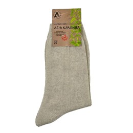 Носки мужские, бежевые, лен-крапива 