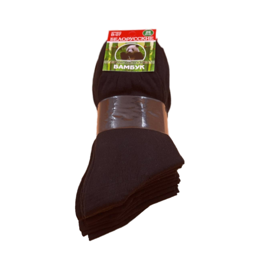 Носки мужские, черные, Белорусские, Бамбук, гладкие  с ленточкой