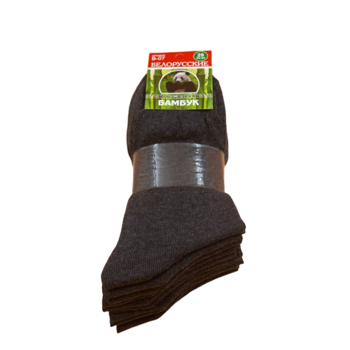Носки мужские, серые, Белорусские, Бамбук, гладкие с ленточкой