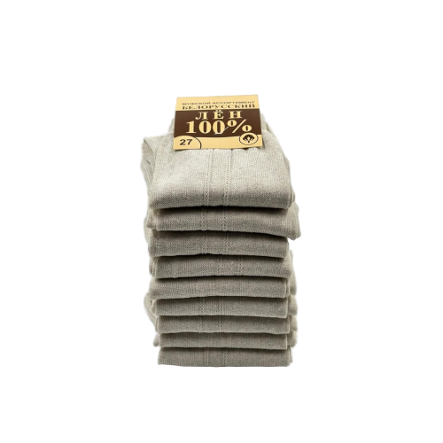 Носки мужские, молочные, Белорусский лен