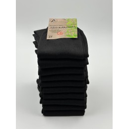 Носки мужские, черные, лен-крапива 