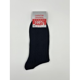 Носки мужские, черные, с рисунком и ленточкой CАРАТОВ ORIGINAL, ХЛОПОК 100%